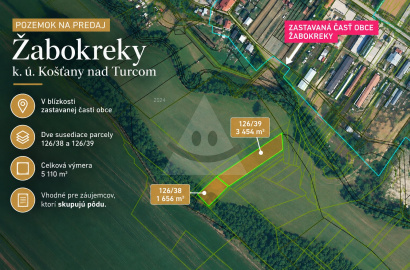 Trvalý trávnatý porast na predaj v obci Žabokreky